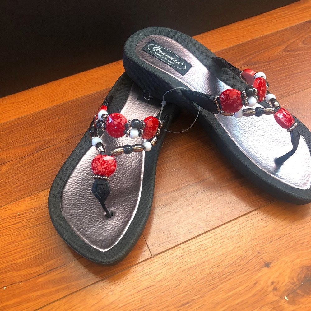 Grandco Sandals ~ Red Granite ~ Black Sole